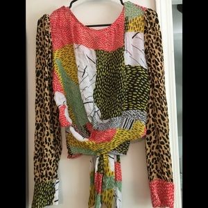 NWOT bl^nk London multicolored blouse